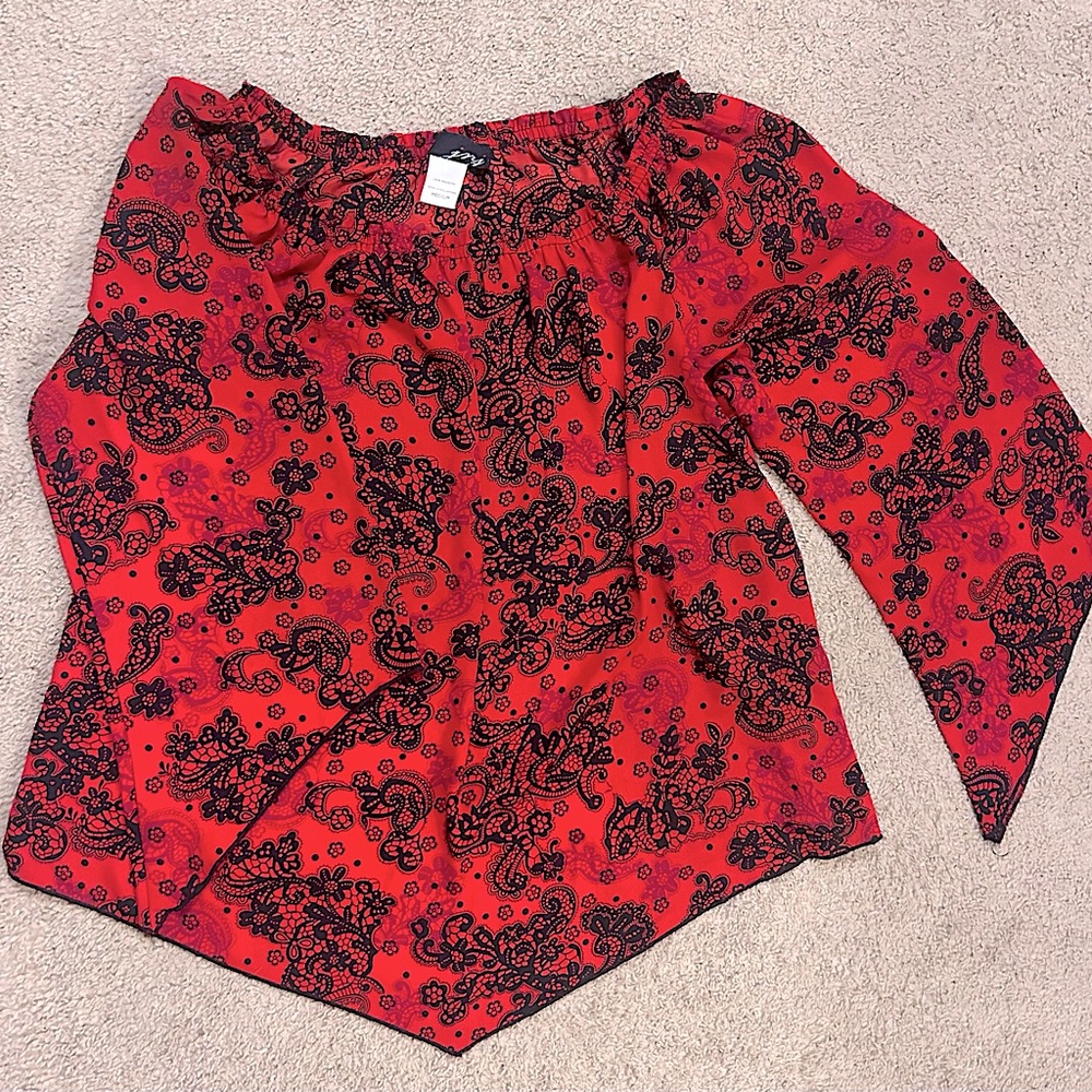 Women’s JnJ Vintage 90s Y2K off the shoulder wide sleeve blouse